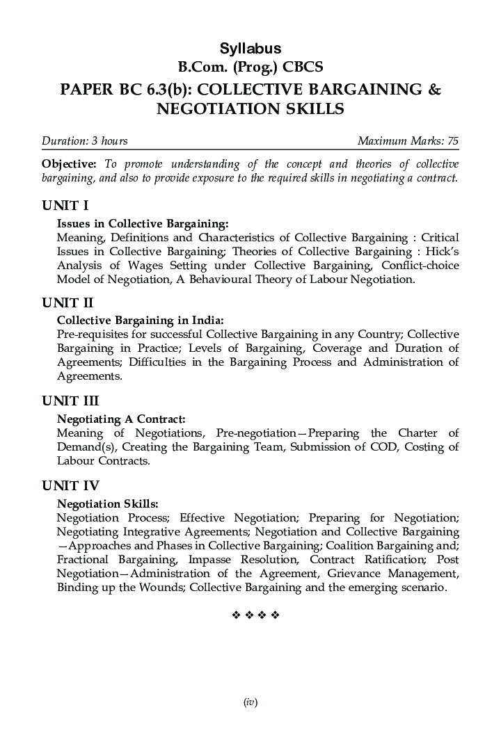 Collective Bargaining And Negotiation Skills For B.Com Prog Semester 6 For Delhi University  - Page 5