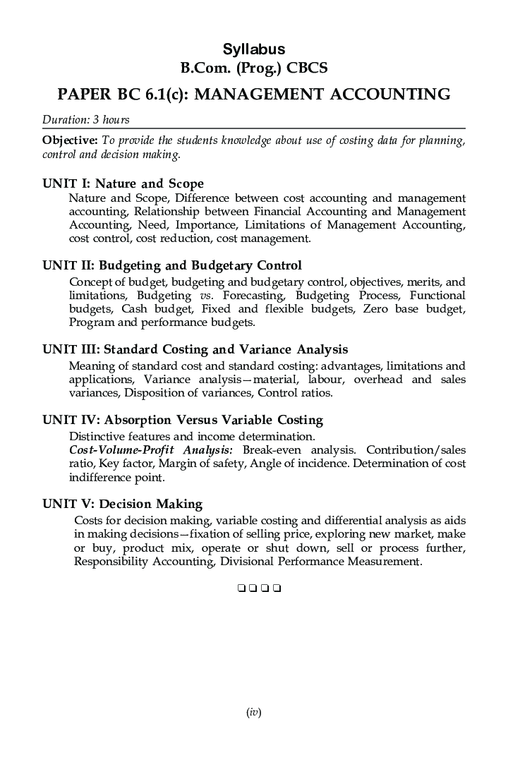 Management Accounting For B.Com Prog Semester 6 For Delhi University  - Page 5