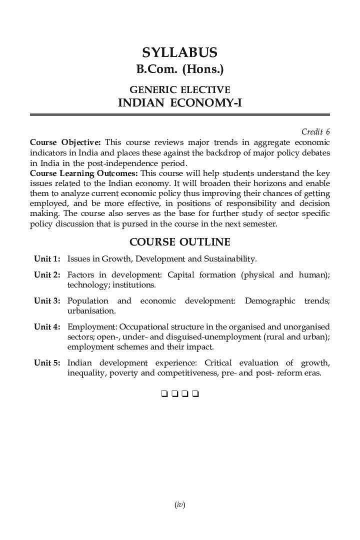 Indian Economy 1 For B.Com Hons Semester 3 For Delhi University  - Page 5