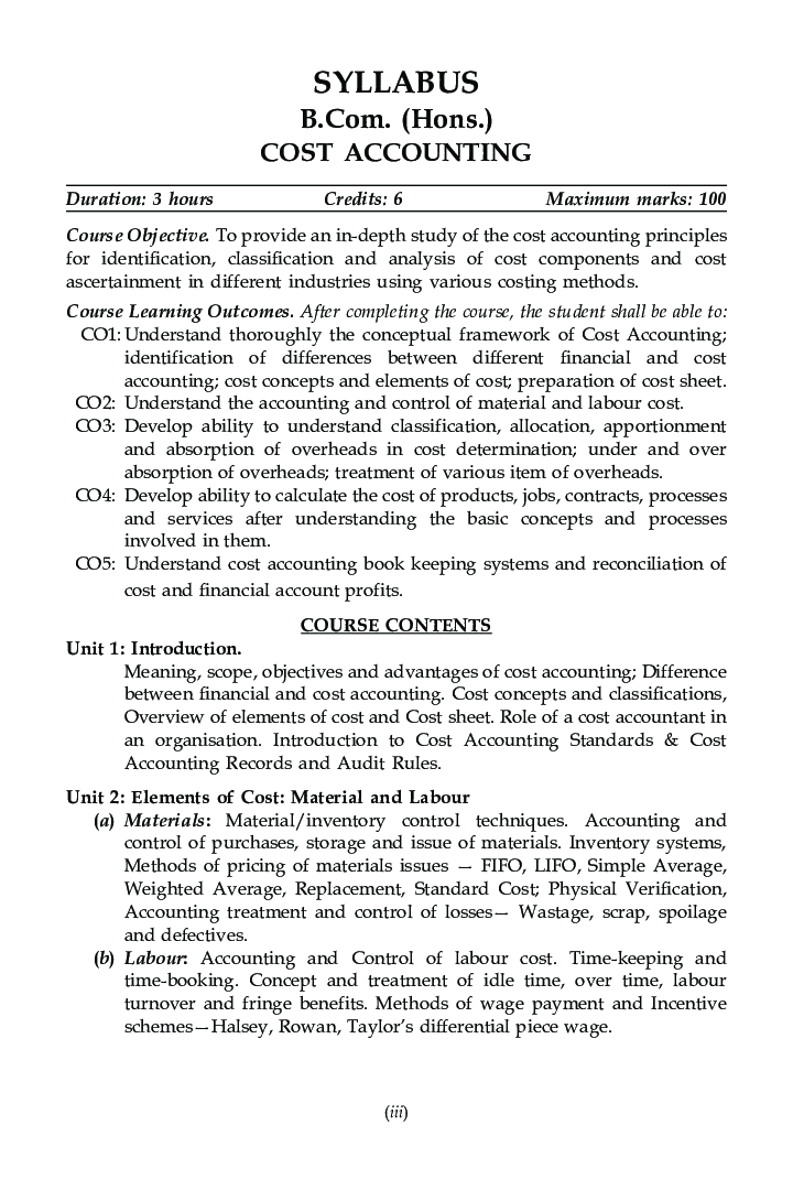Cost Accounting For B.Com Hons Semester 4 For Delhi University  - Page 5