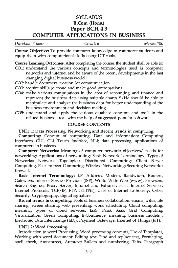 Computer Applications in Bussiness For B.Com Hons Semester 4 For Delhi University  - Page 5