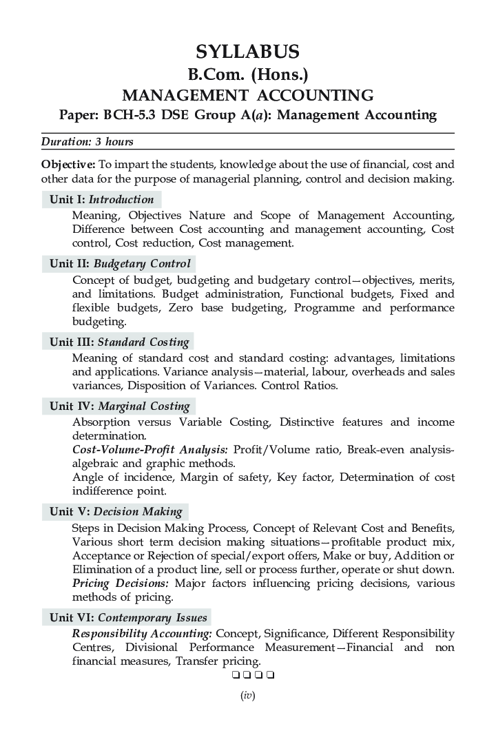 Management Accounting For B.Com Hons Semester 5 For Delhi University  - Page 5