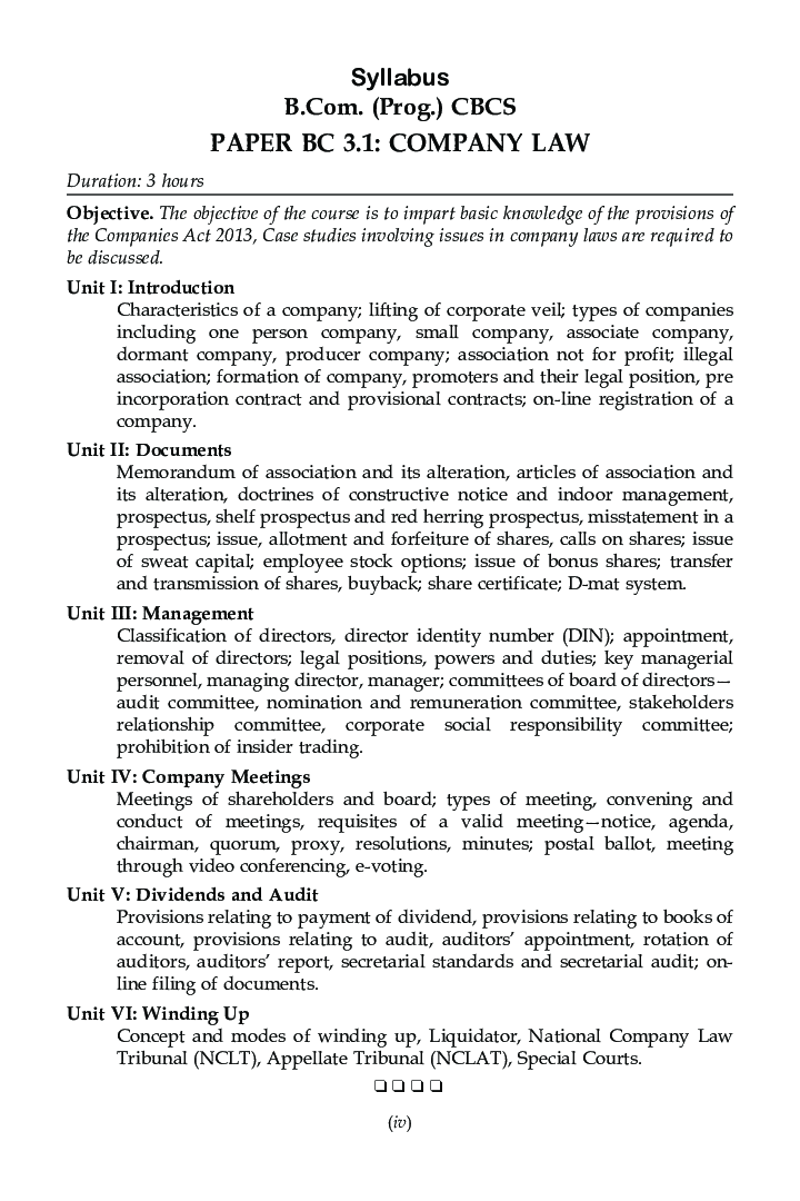 Company Law For B.Com Prog Semester 3 For Delhi University  - Page 5