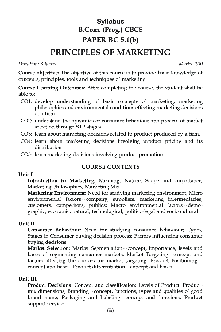 Principles Of Marketing For B.Com Prog Semester 5 For Delhi University  - Page 5