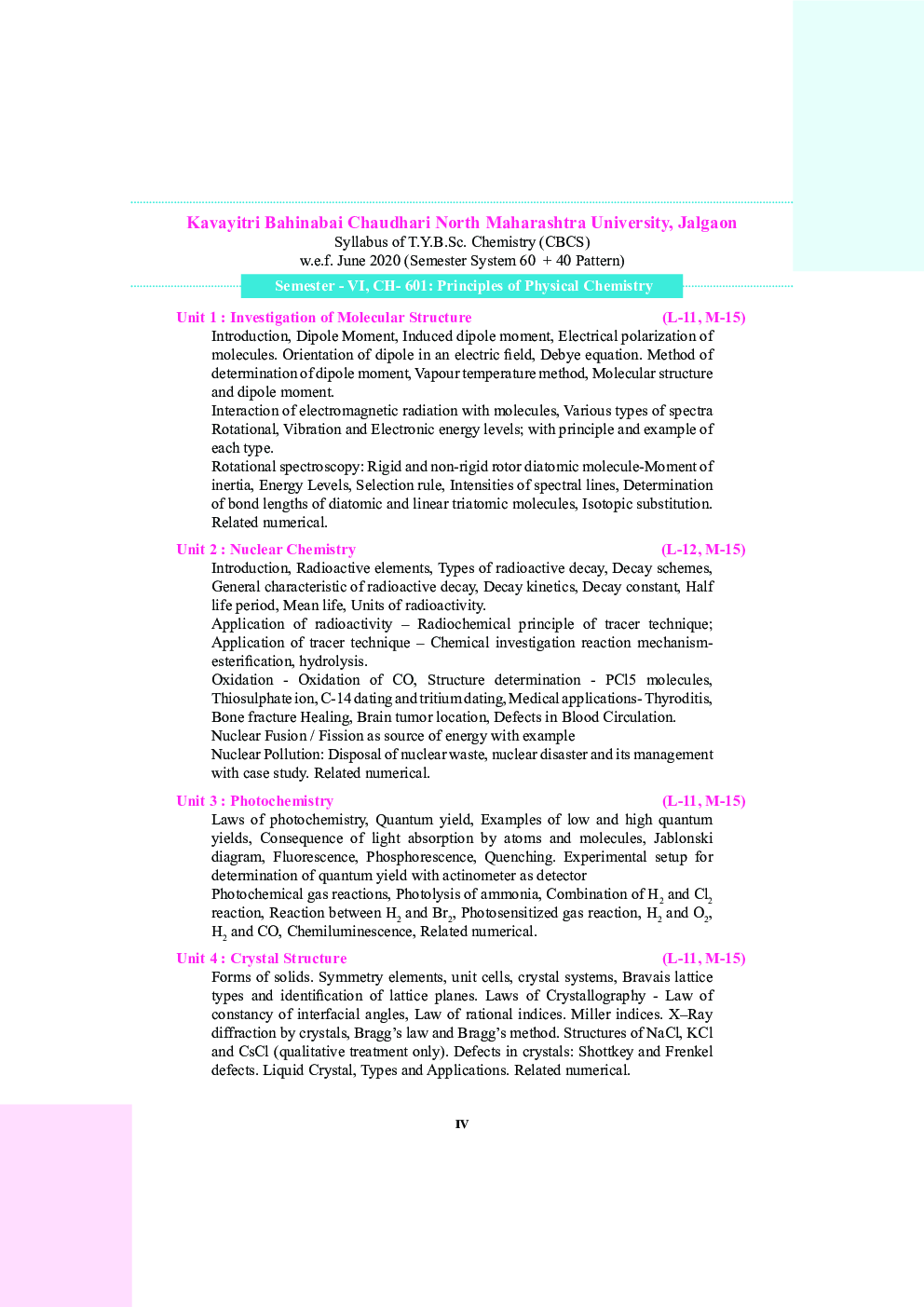 CH-601 Principles Of Physical Chemistry-II (KBCNMU) - Page 5