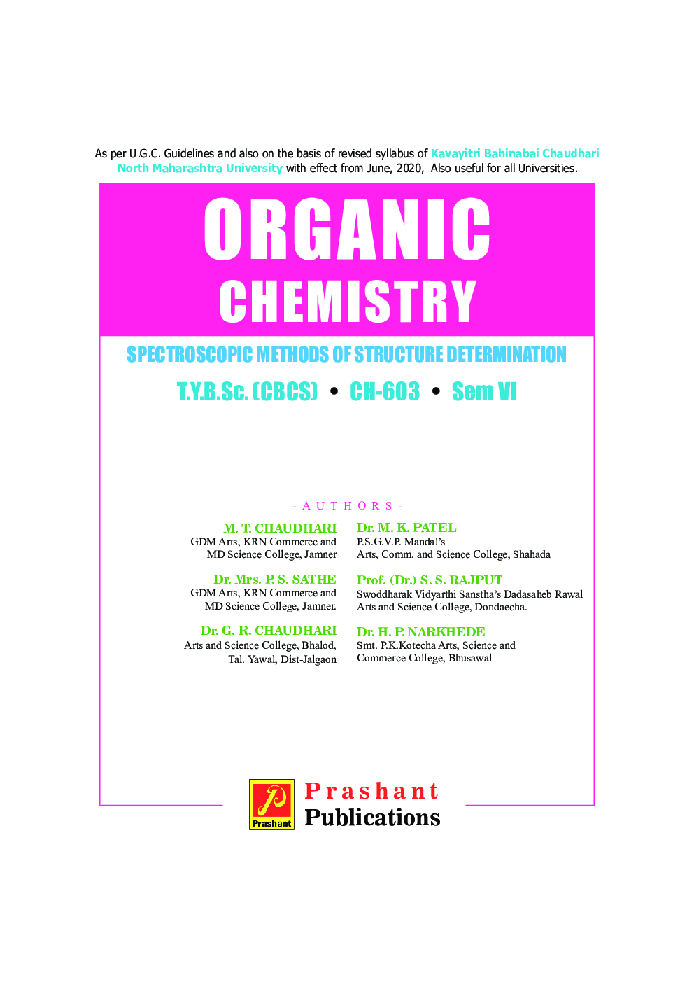 CH-603 Organic Chemistry (Spectroscopic Methods Of Structure Determination) (KBCNMU) - Page 2