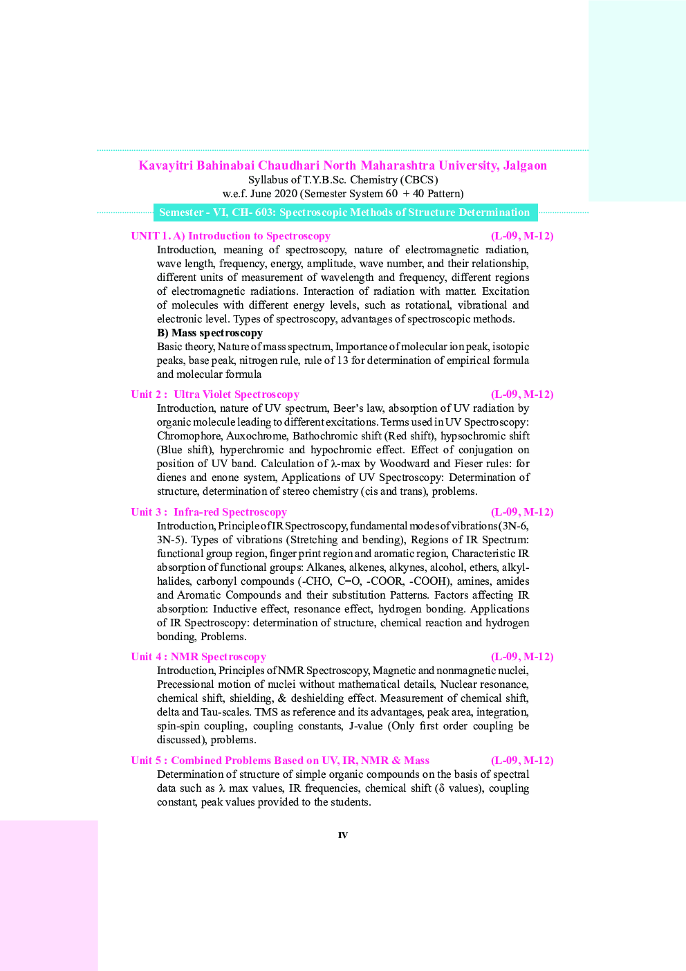 CH-603 Organic Chemistry (Spectroscopic Methods Of Structure Determination) (KBCNMU) - Page 5