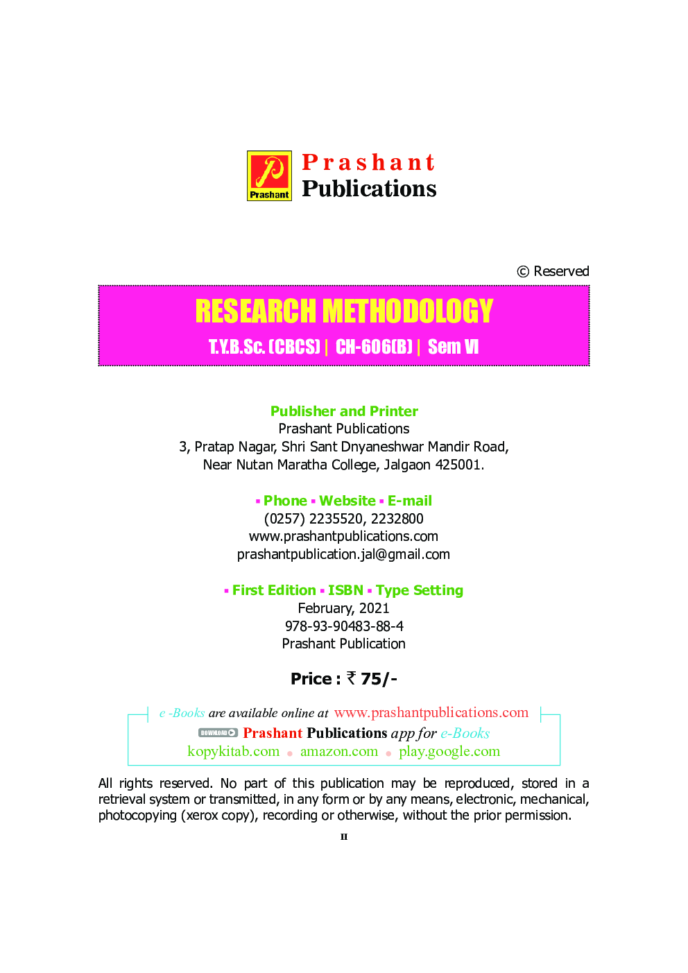 CH-606 (B) Research Methodology For Chemistry (KBCNMU) - Page 3