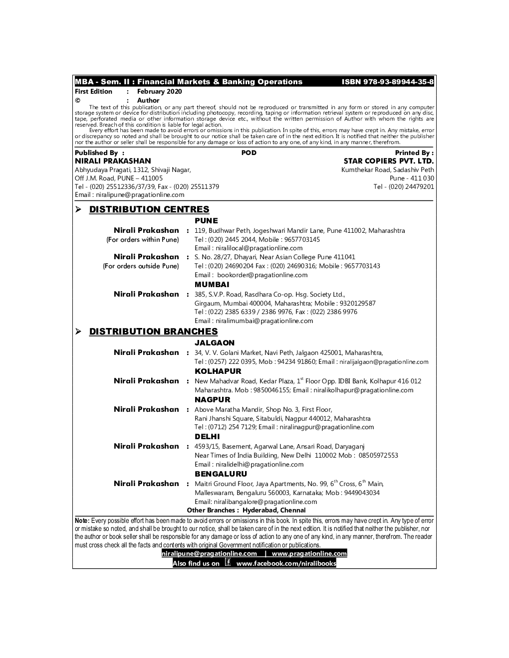 A Book Of Financial Markets And Banking Operations - Page 3