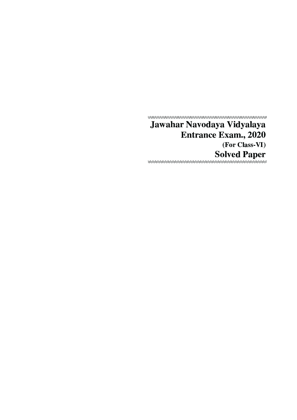 Jawahar Navodaya Vidyalaya Entrance Exam Solved Papers (For Class-VI) - Page 4