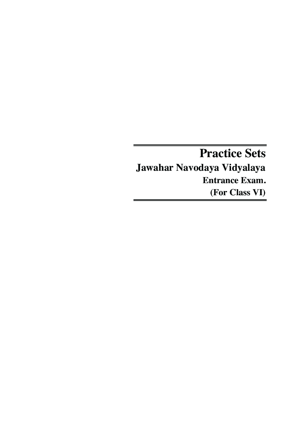 Practice Sets Jawahar Navodaya Vidyalaya Entrance Exam (For Admission To Class-VI) - Page 5