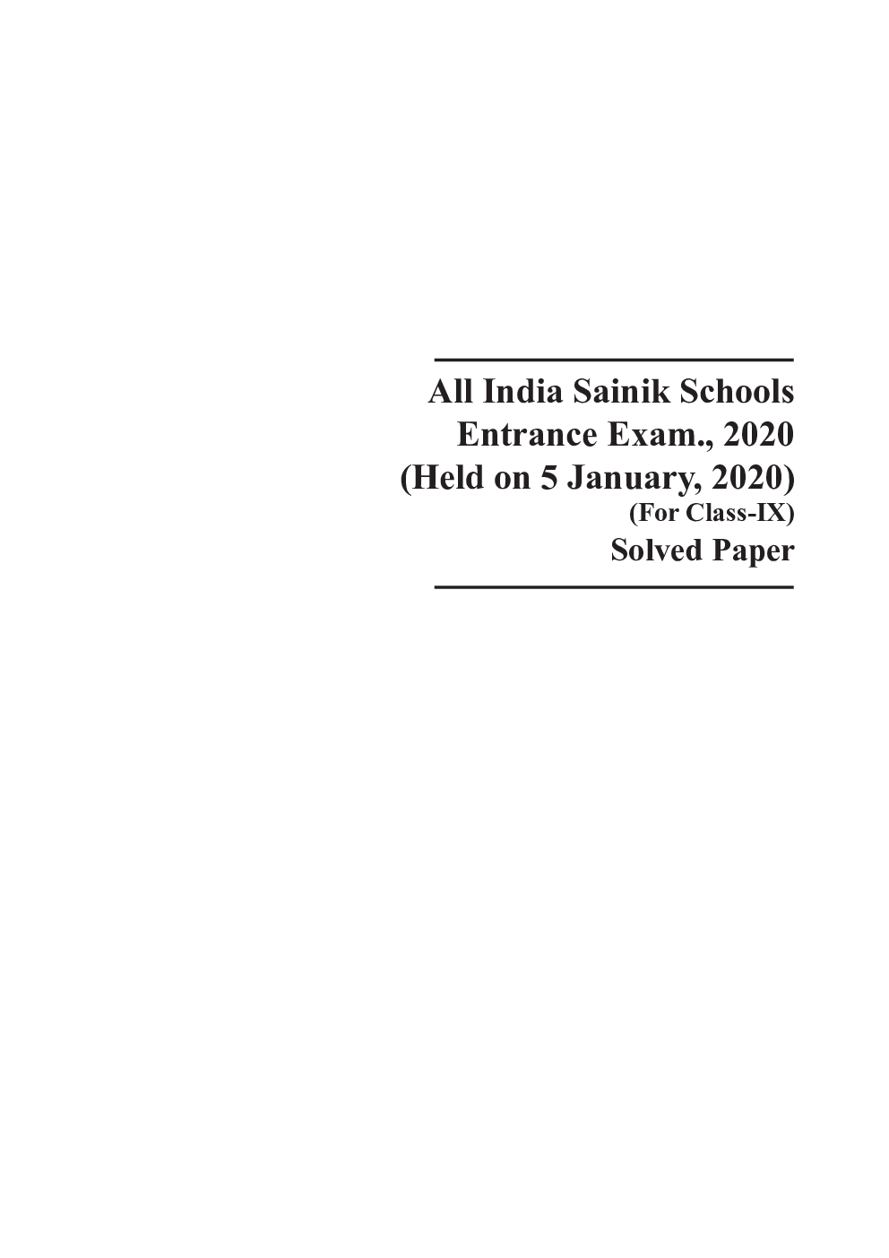 All India Sainik School Entrance Examination Solved Papers (For Class-IX) - Page 4