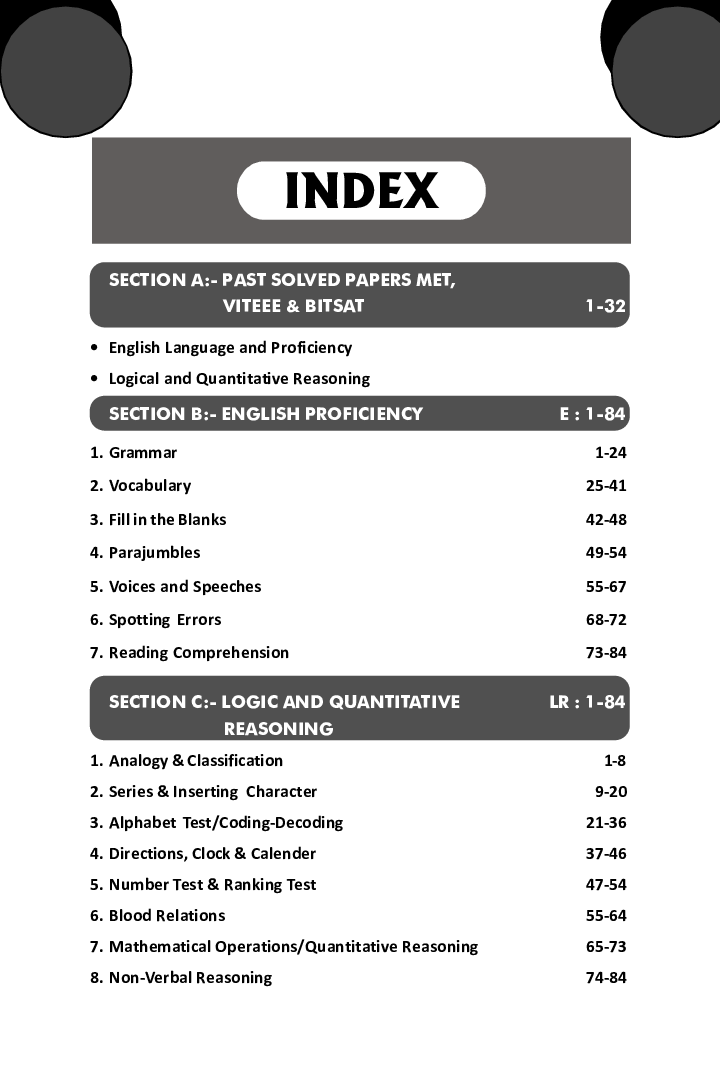 Guide To English Proficiency, Logical Reasoning & Quantitative Aptitude For MET, VITEEE & BITSAT - Page 4
