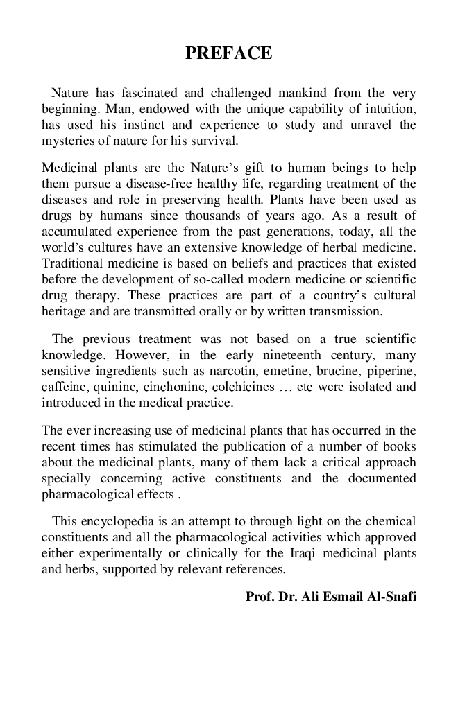 Encyclopedia Of The Constituents And Pharmacological Effects Of Iraqi Medicinal Plants Volume - 6 - Page 4