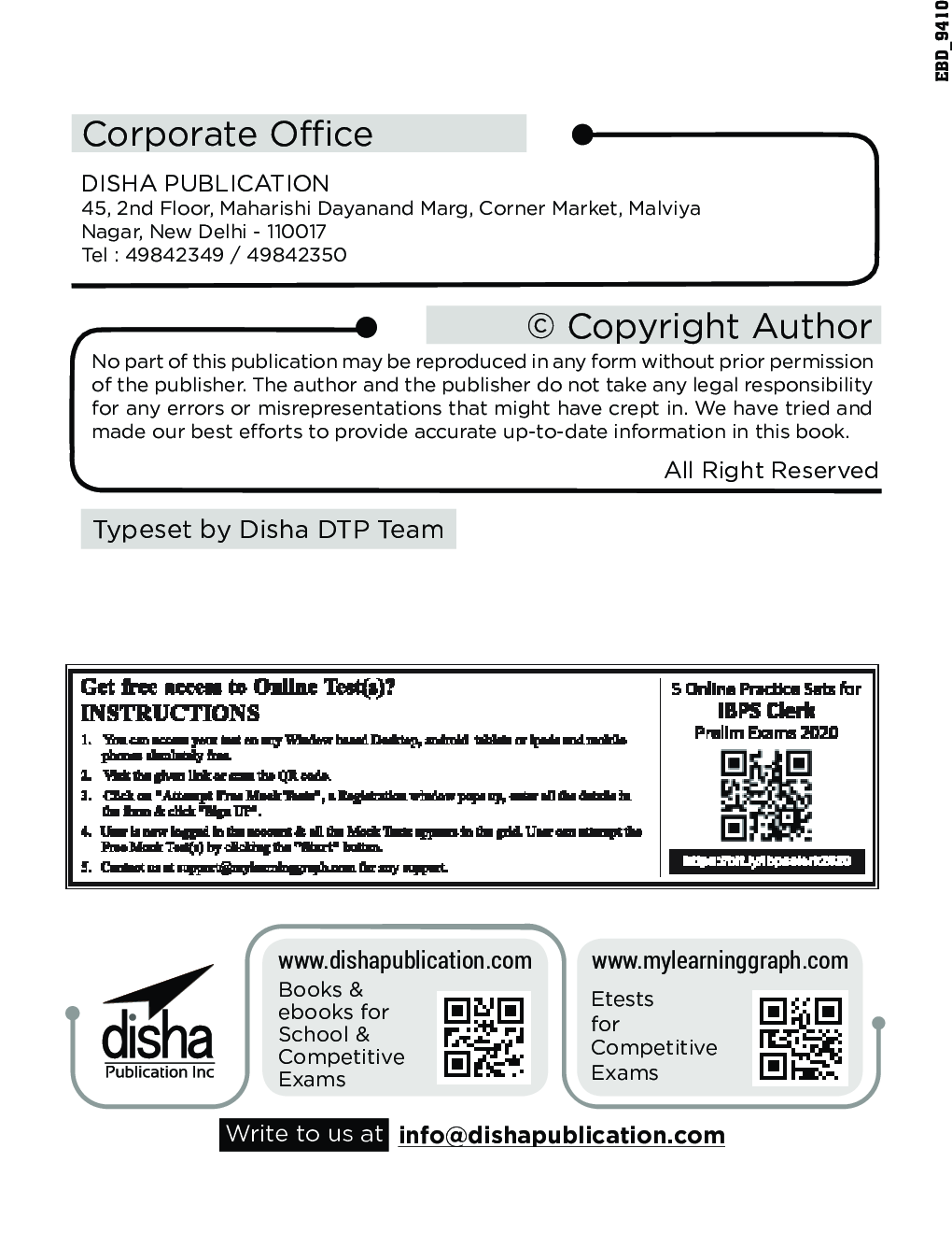 20 Practice Sets For IBPS Bank Clerk Preliminary Exam - 15 in Book + 5 Online Tests 6th Edition - Page 3