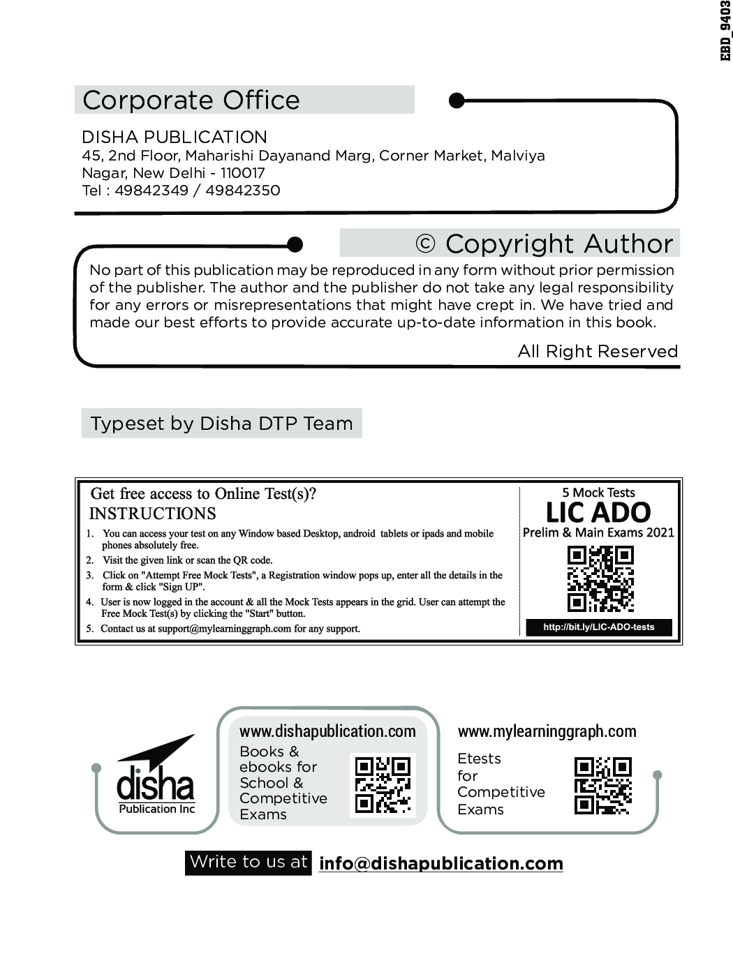 20 Practice Sets For LIC ADO (Apprentice Development Officers) Preliminary & Main Exams With 5 Online Tests 2nd Edition - Page 3