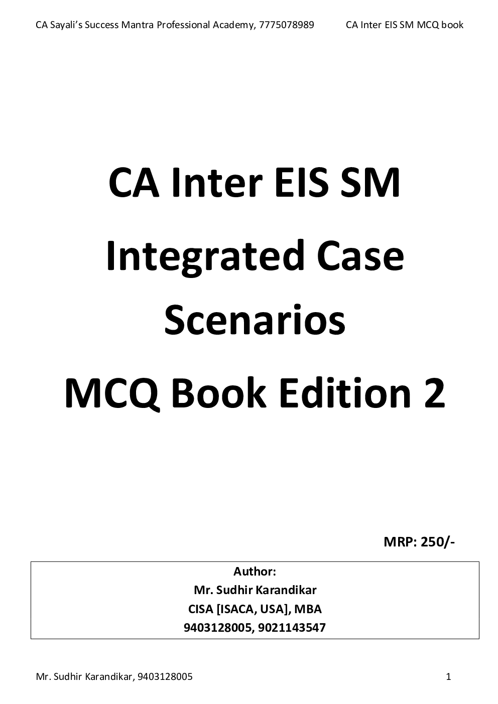 Intermediate EIS SM MCQ Book With Integrated Case Studies - Page 2