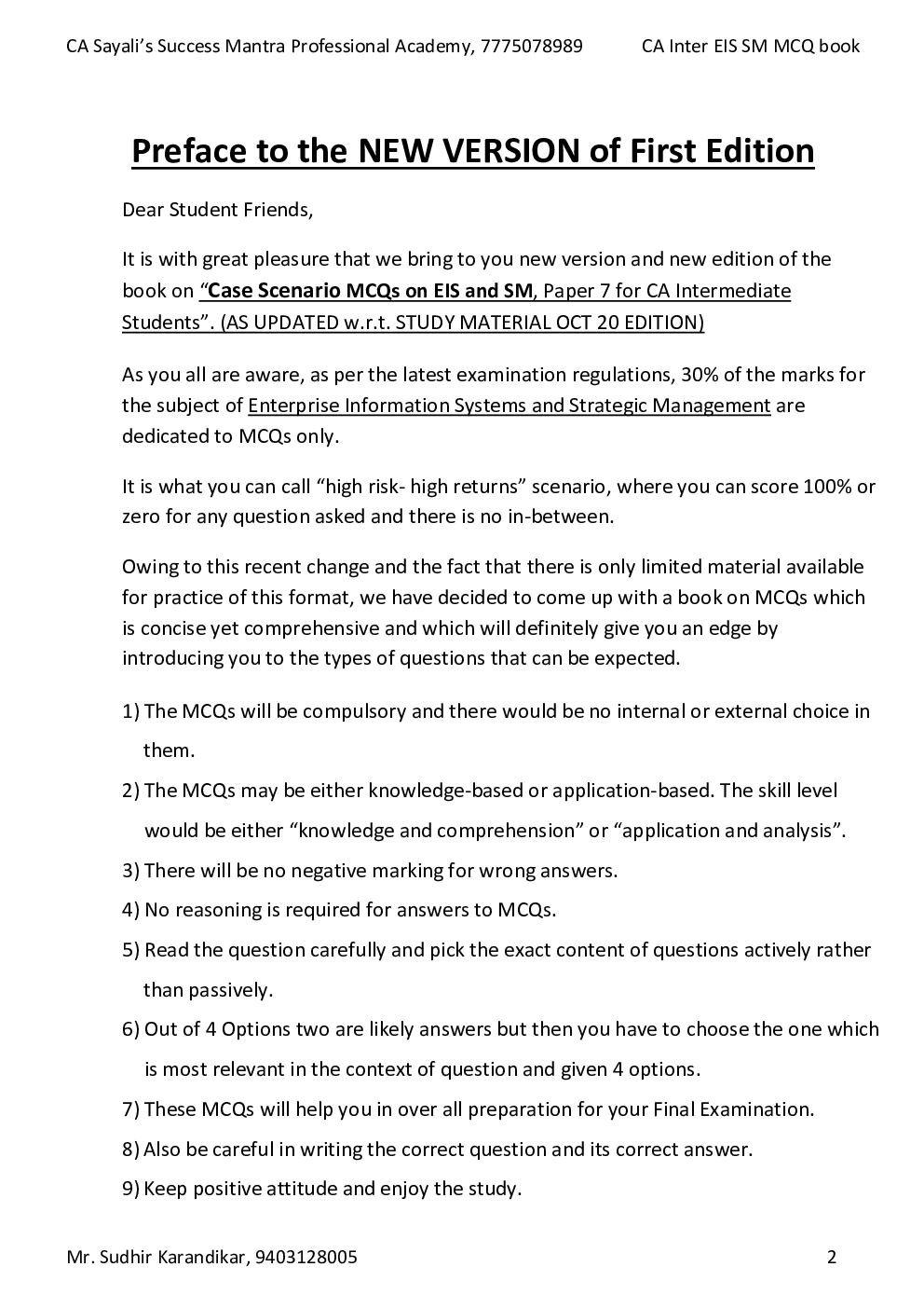 Intermediate EIS SM MCQ Book With Integrated Case Studies - Page 3