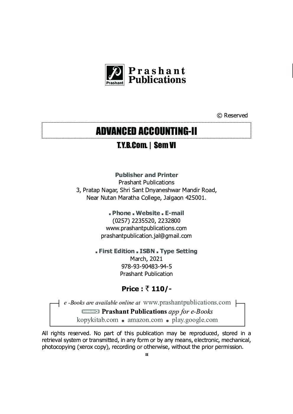 Advanced Accountancy - II (KBCNMU) (Sem VI) - Page 3