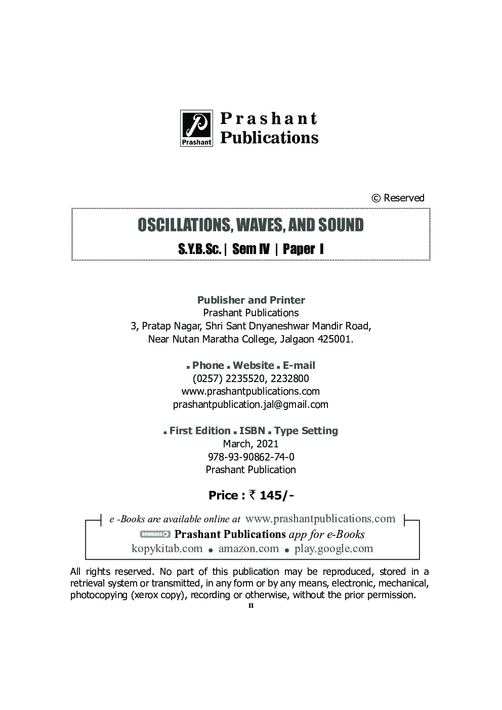 PHY 241 Oscillations Waves And Sound (SPPU) - Page 3