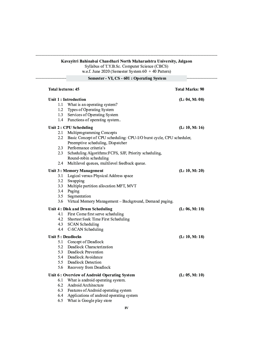 CS 601 Operating System (KBCNMU) - Page 5