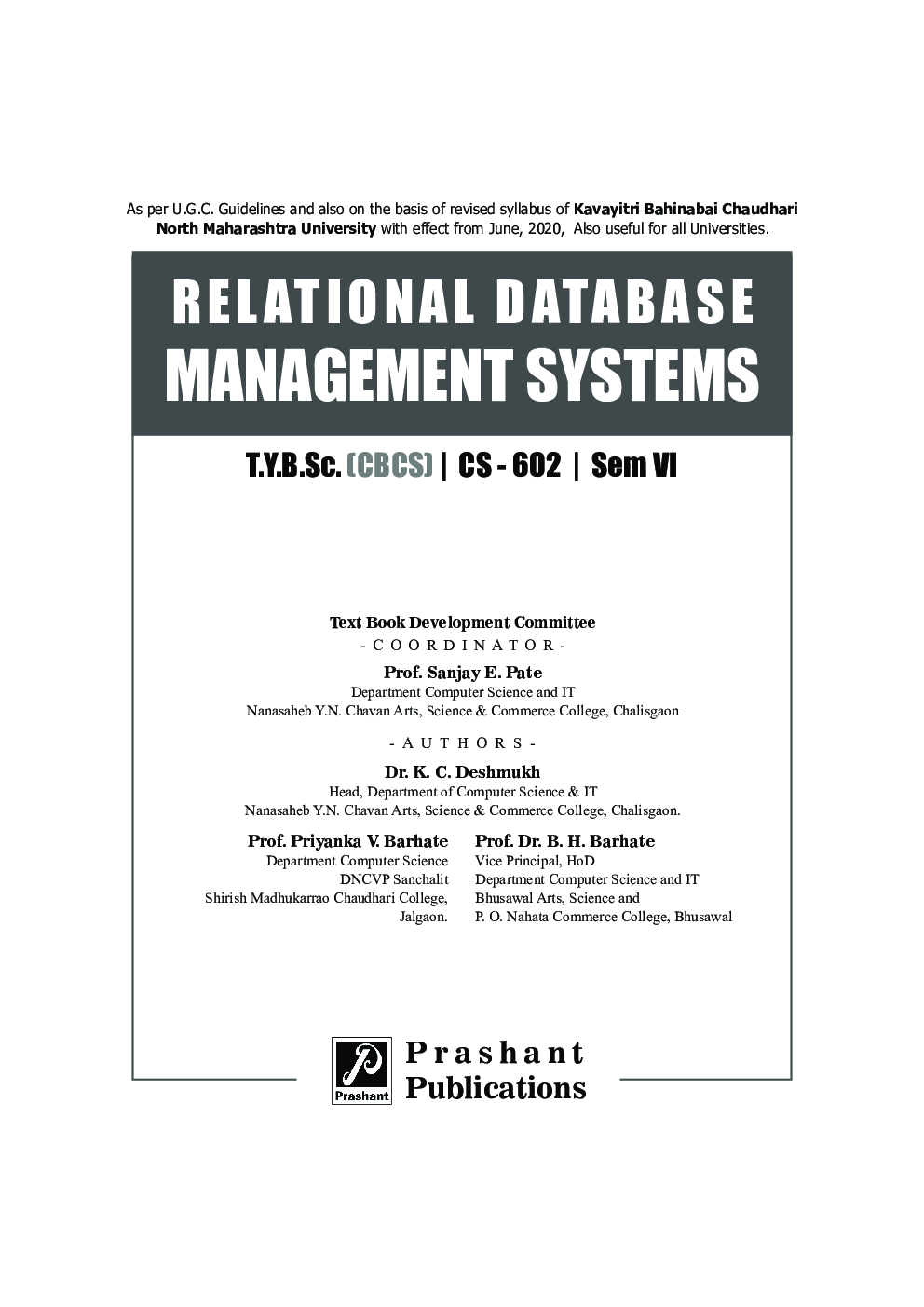 CS 602 Relational Database Management Systems (KBCNMU) - Page 2