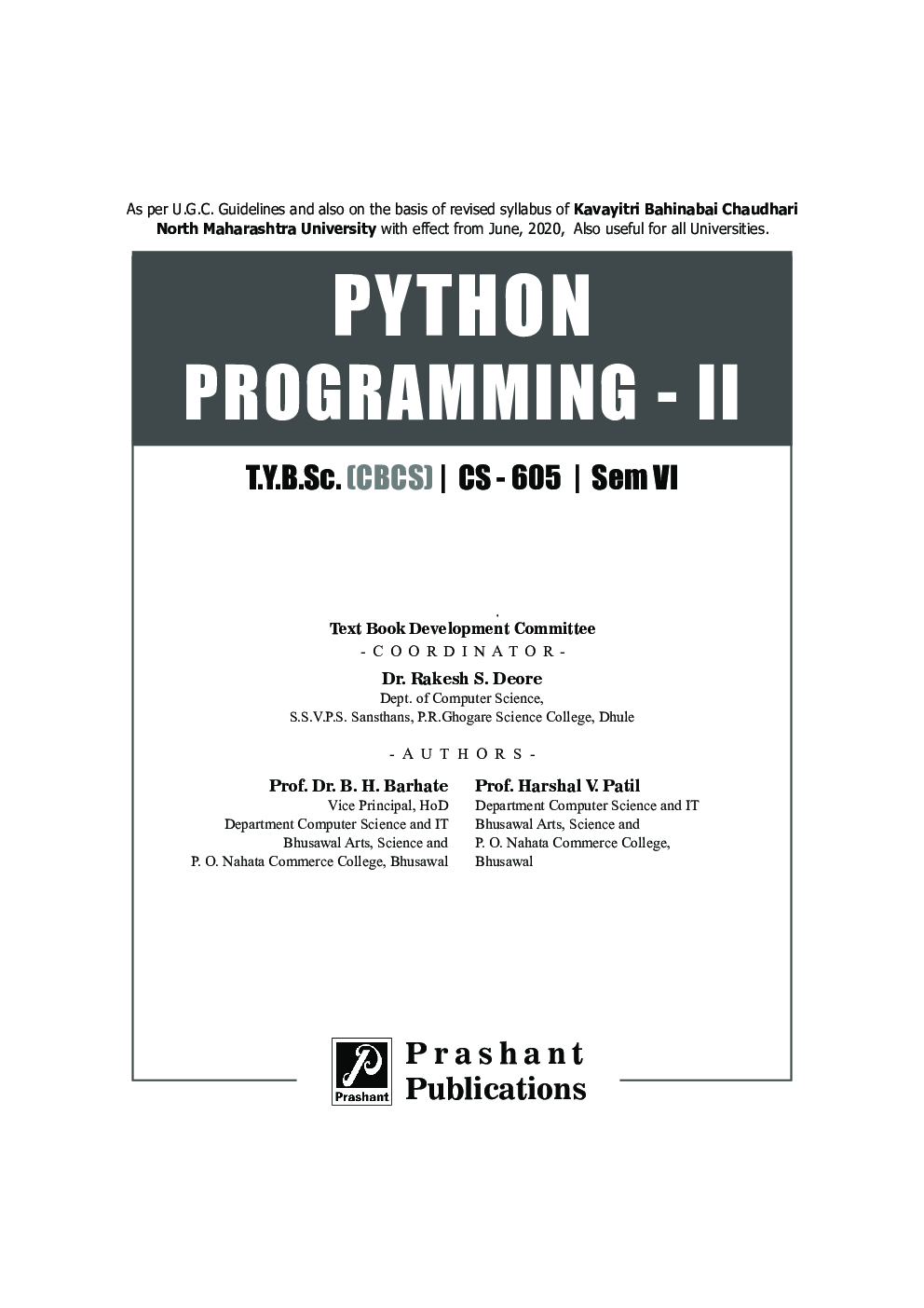 CS 605 (SEC) Python Programming- II (KBCNMU) - Page 2