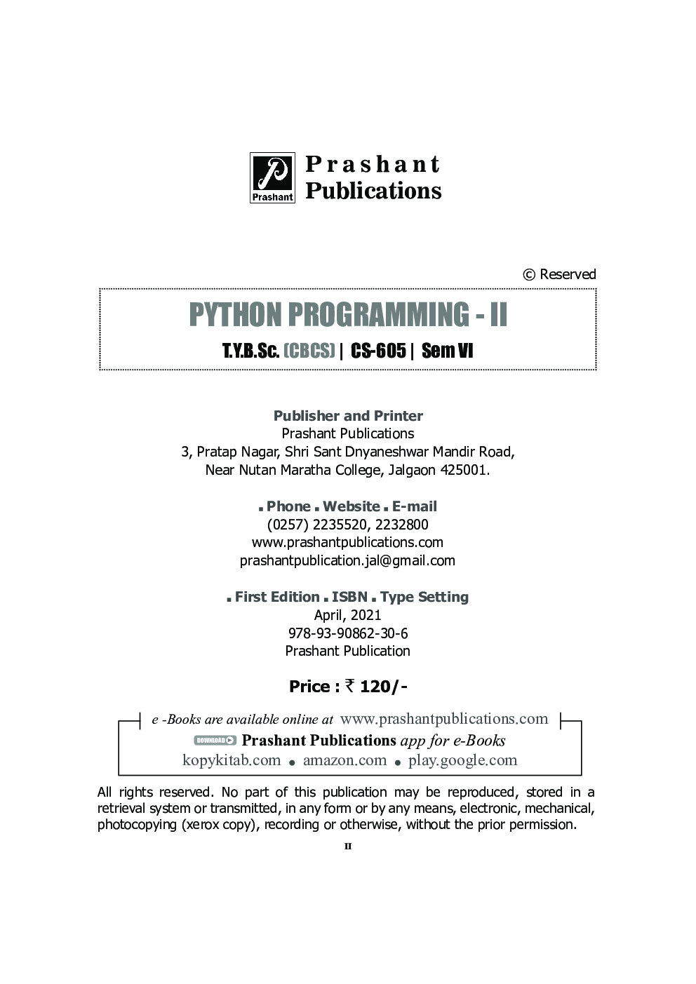 CS 605 (SEC) Python Programming- II (KBCNMU) - Page 3