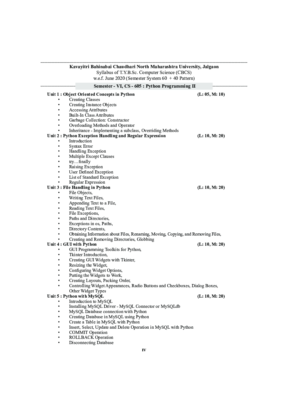 CS 605 (SEC) Python Programming- II (KBCNMU) - Page 5