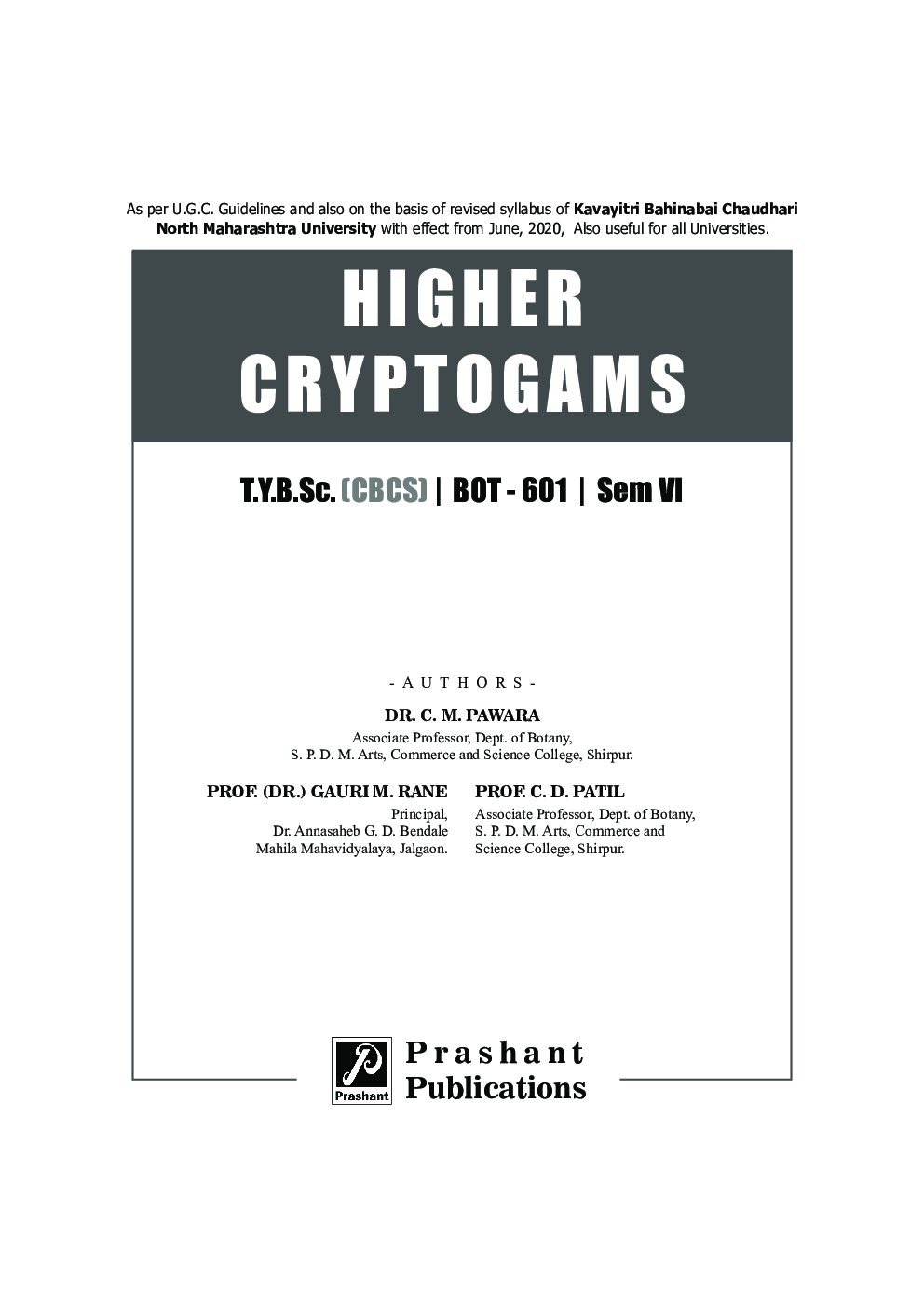 BOT 601 - Higher Cryptogams (KBCNMU) - Page 2