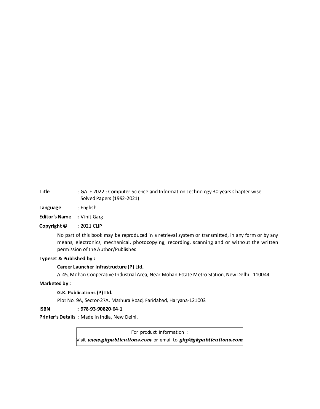 GATE 2022 Computer Science and Information Technology - 30 years Chapter wise Solved Papers (1992-2021) - Page 3