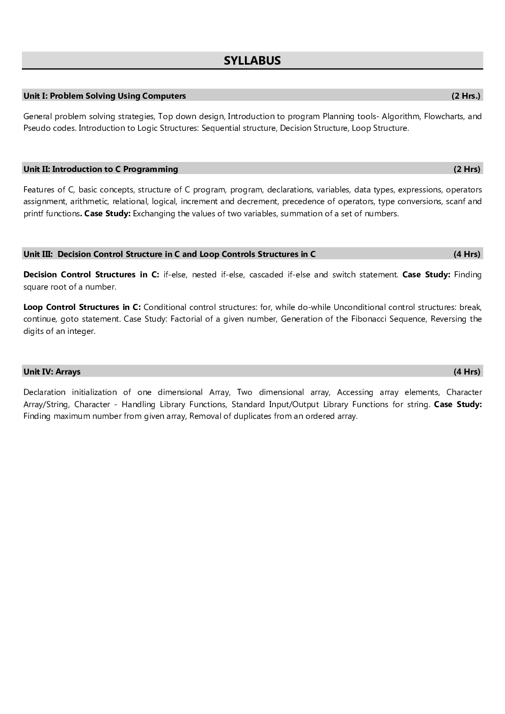 Computer Programming & Problem Solving - I - Page 5