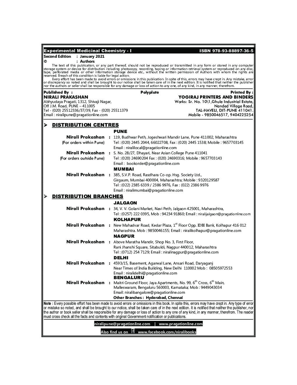 Experimental Medicinal Chemistry - I - Page 3