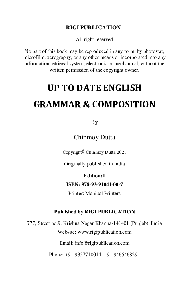 Up To Date English Grammar & Composition - Page 3