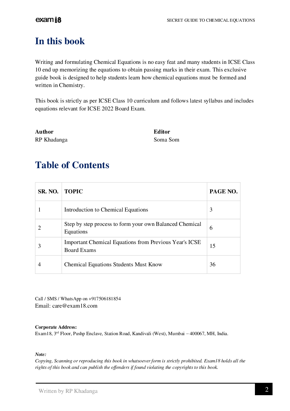Exam18 ICSE Class 10 Secret Guide To Writing Balanced Chemical Equations In Chemistry - Page 2