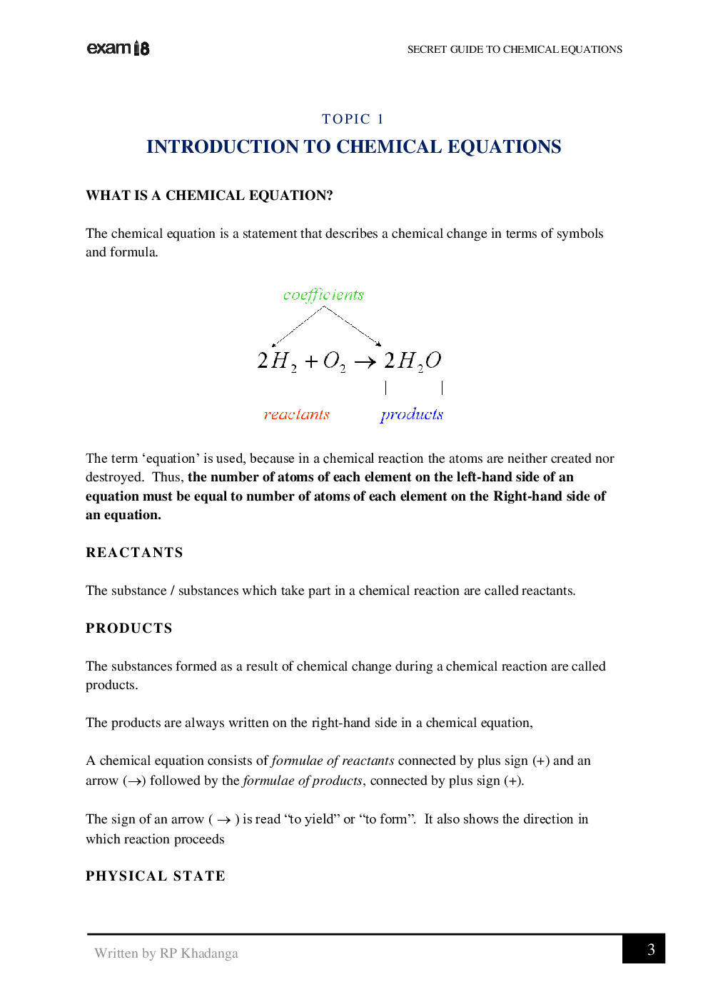 Exam18 ICSE Class 10 Secret Guide To Writing Balanced Chemical Equations In Chemistry - Page 3