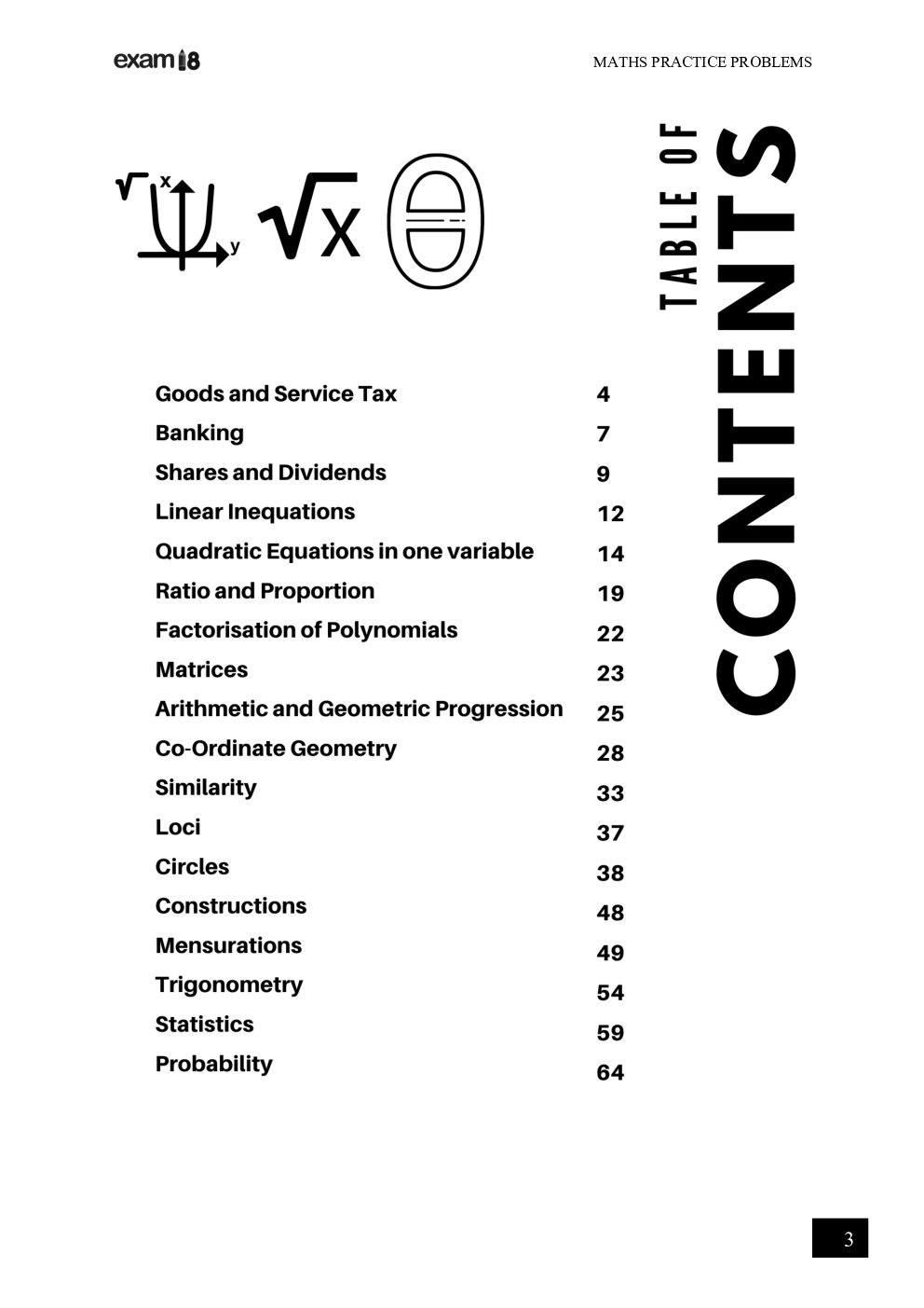 Exam18 ICSE Class 10 Maths Most Important Q&A Chapter Wise Worksheets - Page 3