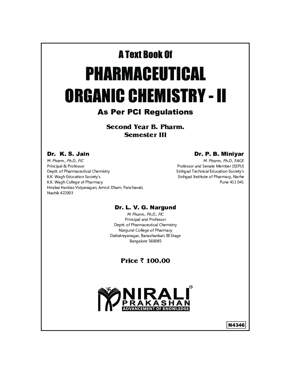 Pharmaceutical Organic Chemistry - II - Page 2