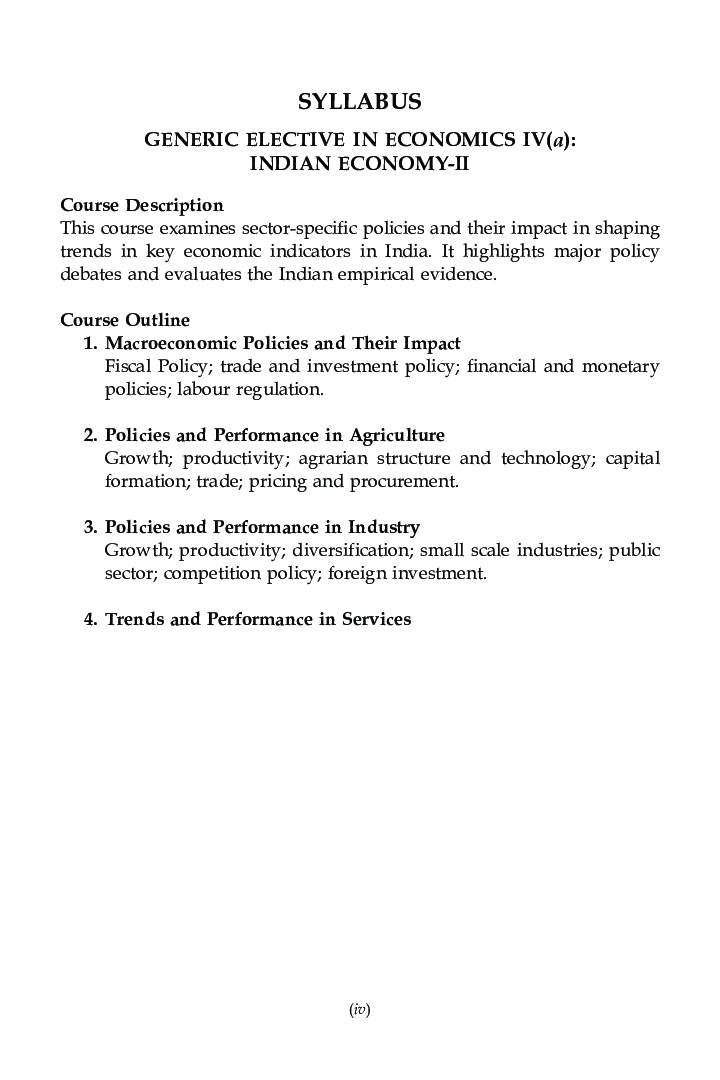 Indian Economy-II For B.Com Hons Semester 4 For Delhi University - Page 5
