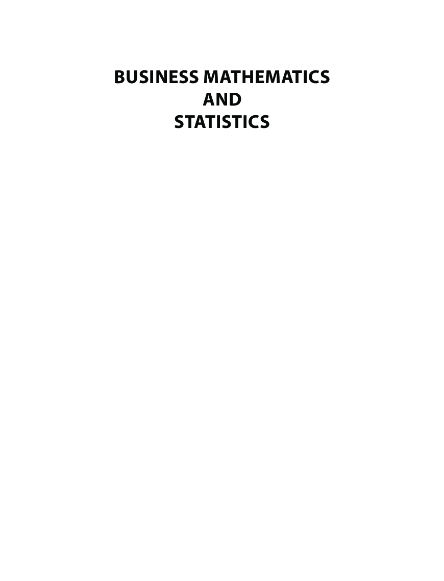 Business Mathematics And Statistics - Page 3