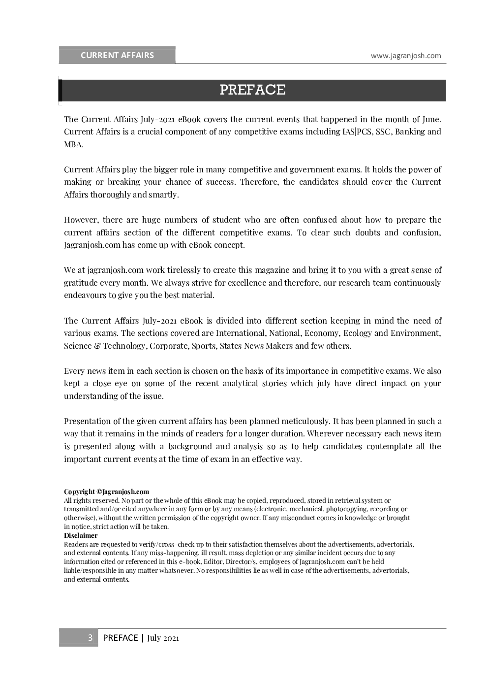 Current Affairs July 2021 E-Book - Page 3