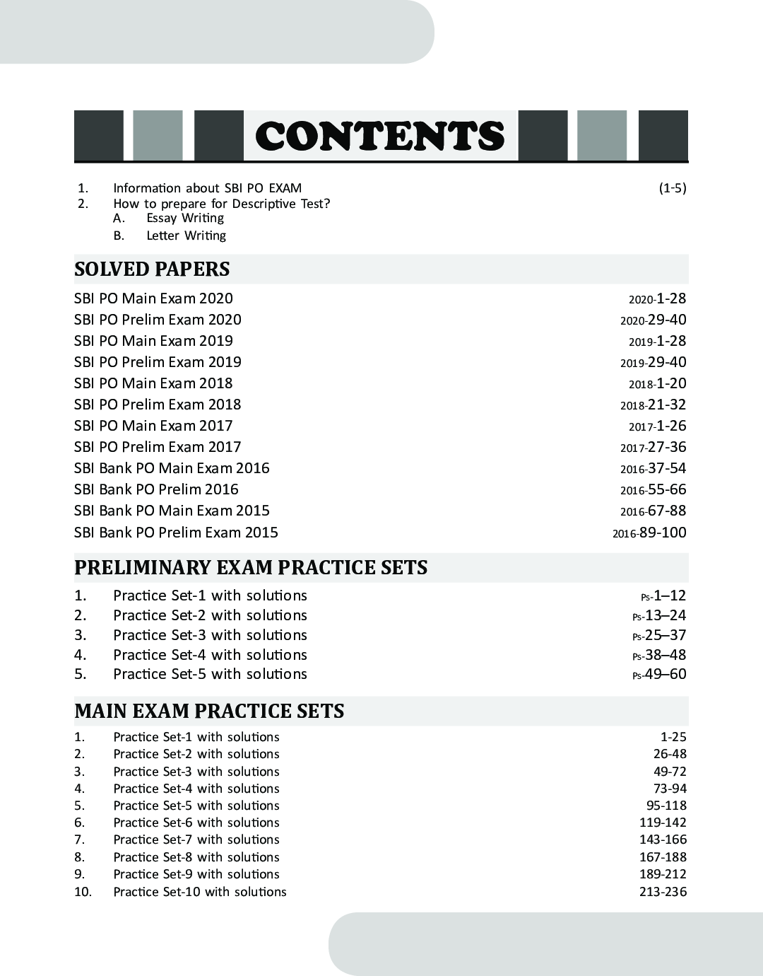 Target SBI Bank PO Preliminary & Main Exams - 20 Practice Sets + Past Papers (2020-15) - 10th Edition - Page 4