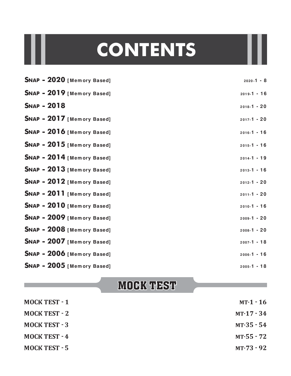 TARGET SNAP 2021 (Past Papers 2005 - 2020) + 5 Mock Tests 13th Edition - Page 4
