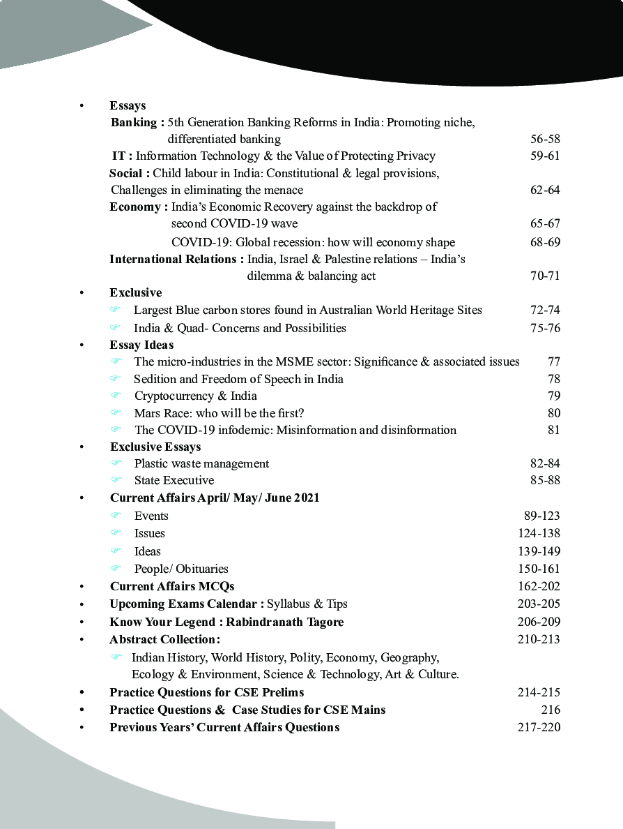 Quarterly Current Affairs Vol. 2 - April to June 2021 for Competitive Exams 5th Edition - Page 5