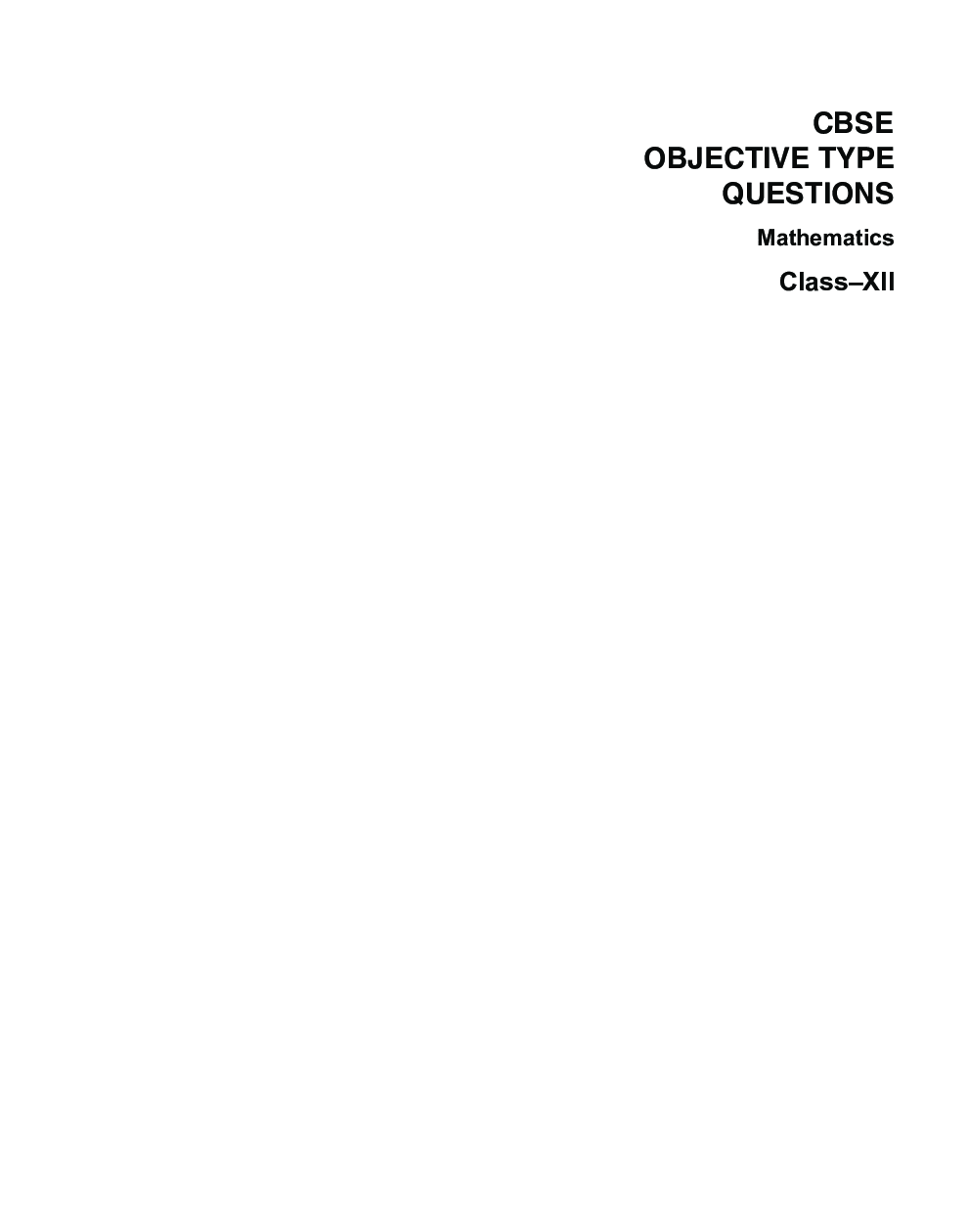 CBSE Objective Type Questions - Mathematics - XII - Page 3