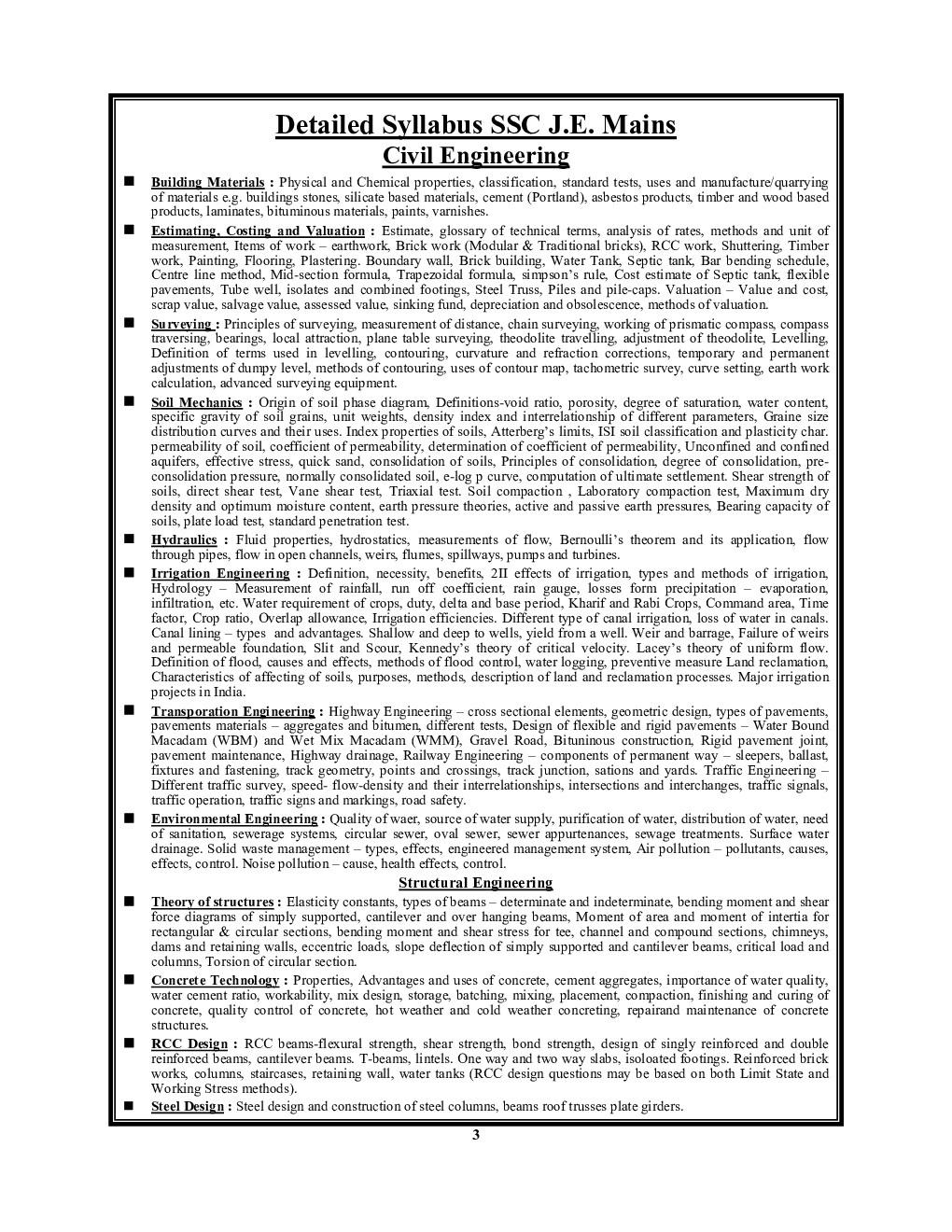 SSC JE (MAINS) सिविल इंजीनियरिंग साल्व्ड पेपर्स - Page 4