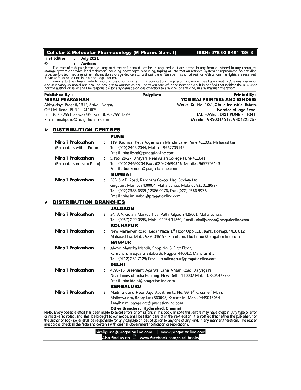Cellular And Molecular Pharmacology (First Year M.Pharm Semester 1) - Page 3