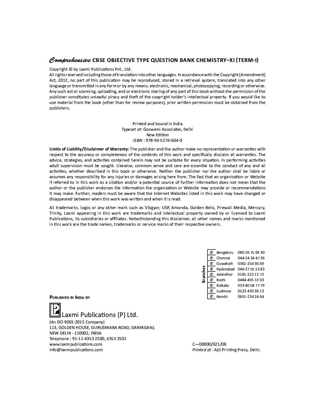 Comprehensive CBSE Objective Type Question Bank Chemistry XI (Term-I) - Page 4