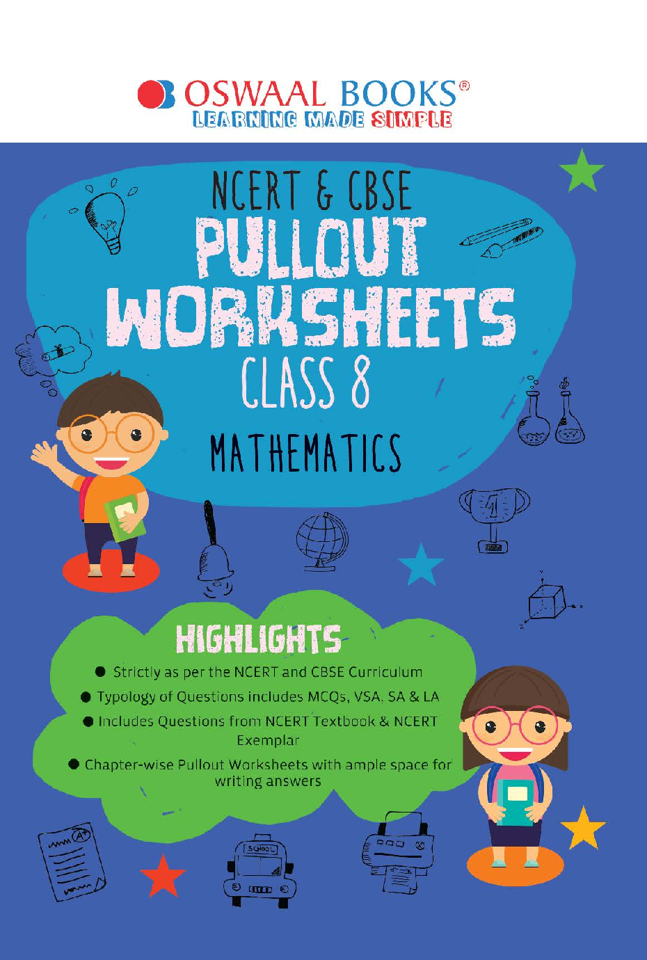 Download Oswaal NCERT & CBSE Class 8 Mathematics Pullout Worksheets PDF Online