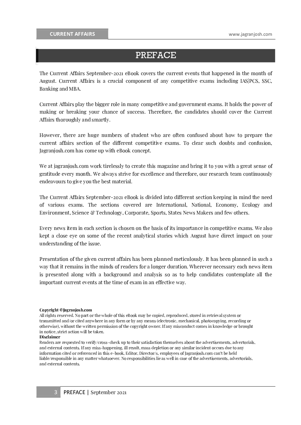 Current Affairs September 2021 E-Book - Page 3